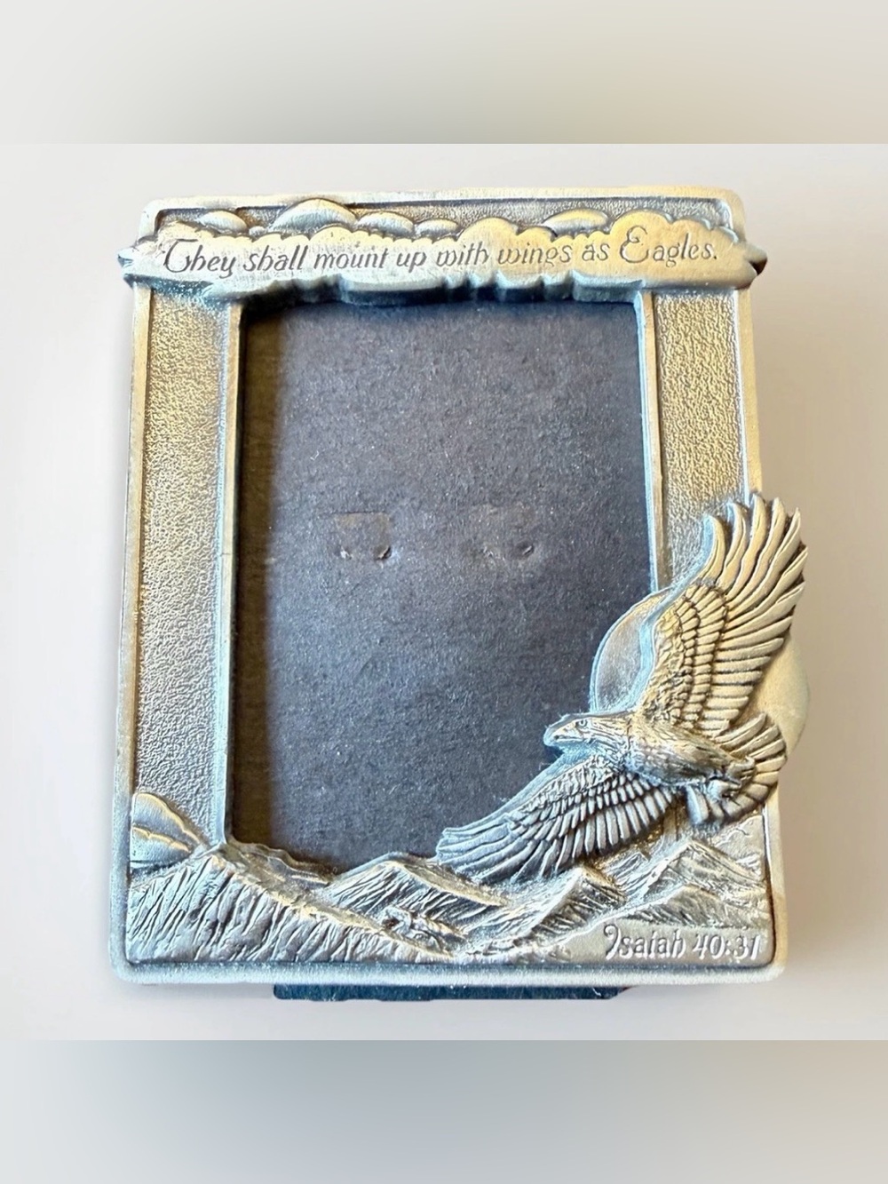 Vtg Great American Products Eagle Isaiah 40:31 Pewter Picture Frame Religious